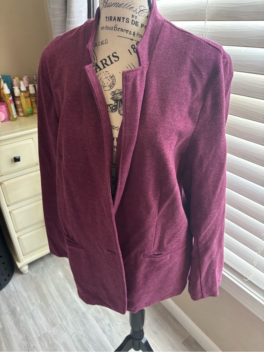 Banana Republic Plum Open-Front Blazer plum color